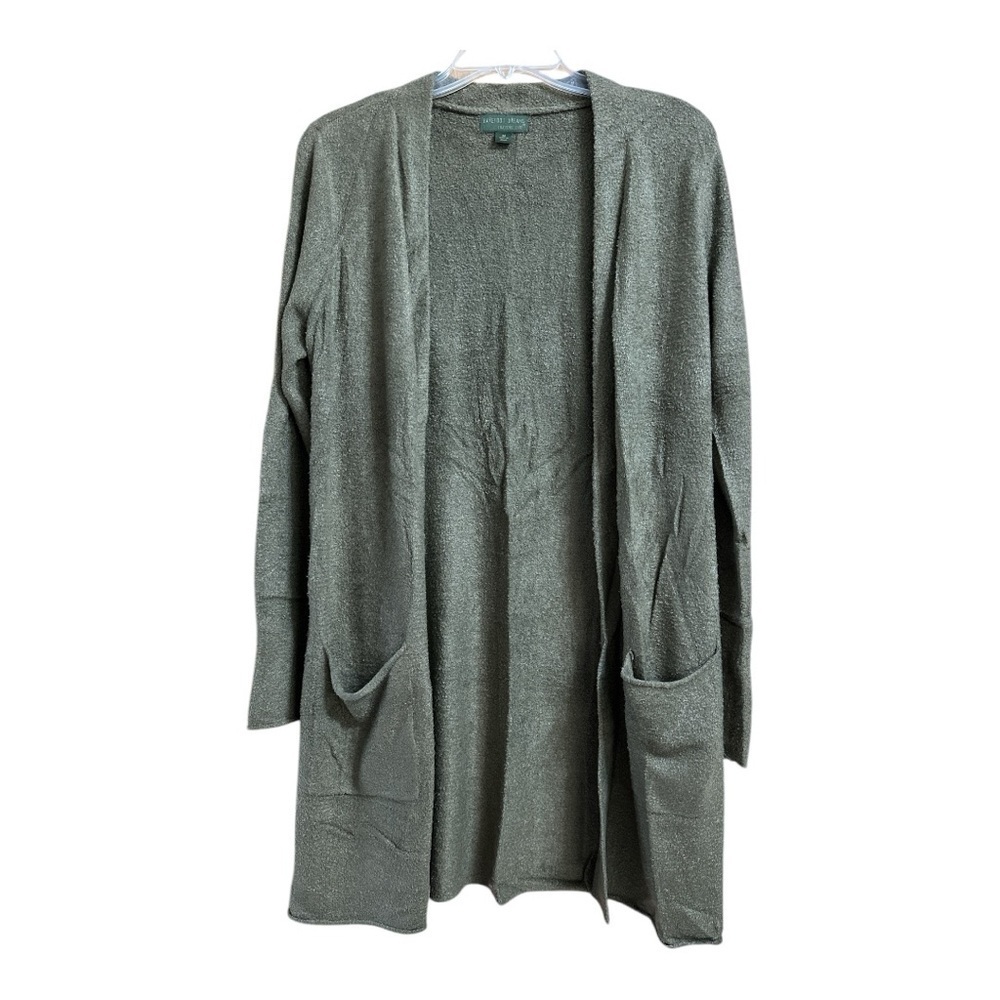 Barefoot Dreams Women's Cozy Chic Lite Olive Green Duster Sweater, Medium